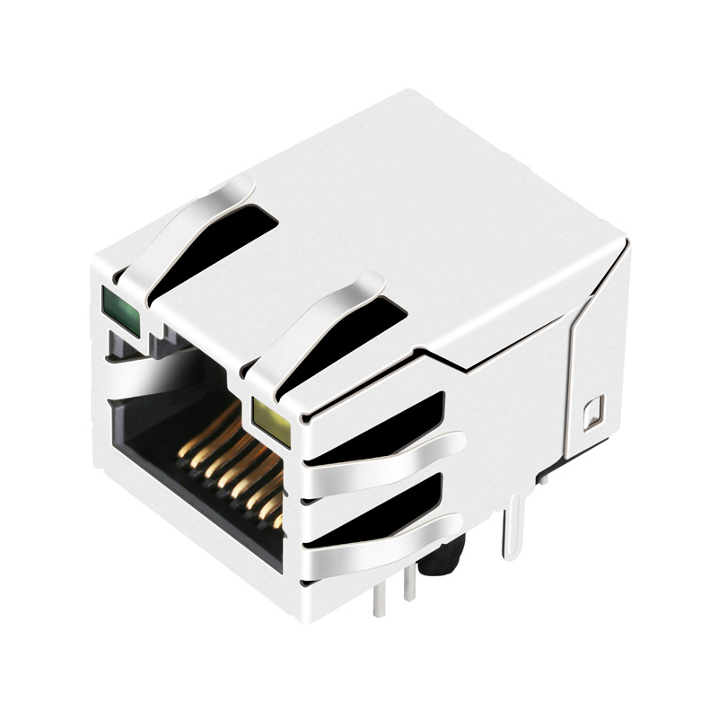 JL211B113FD2A4D 集成百兆 帶燈帶彈帶屏蔽RJ45 網絡接口